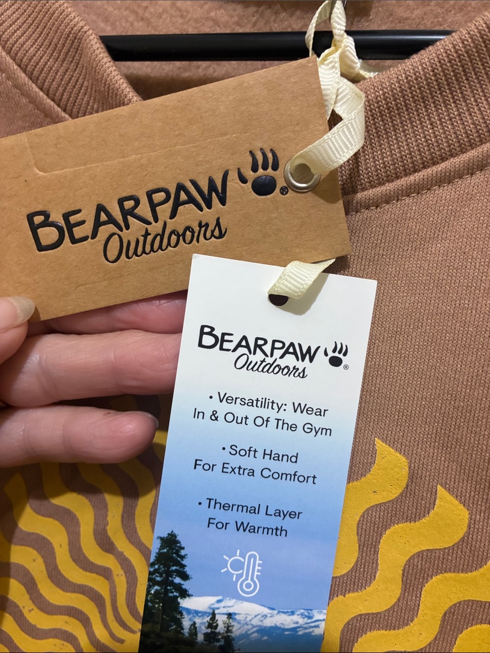 BearPaw Brown Crewneck Sweatshirt with Yellow, Blue & Pink Graphic - Picture 4 of 5
